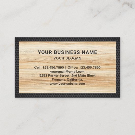 ライトウッドグレインハンドマインオートリペア整備士 名刺 (裏面)