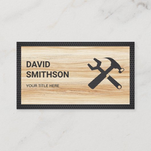 ライトウッドグレインハンドマインオートリペア整備士 名刺 (正面)