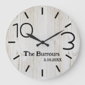 ライトウッドシンプル番号ファミリ名カスタム名 ラージ壁時計 (正面)