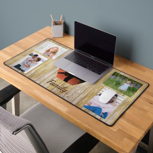 ライトウッドパネル5枚フォトファミリー デスクマット (オフィス2)