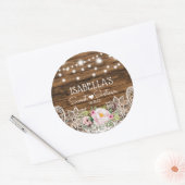 ライトウッドフローラとレース甘い16ありがとう ラウンドシール (封筒)