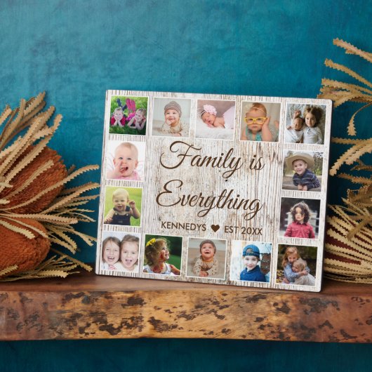 ライトウッド素朴14フォトコラージュファミリー引用文 フォトプラーク (側面)