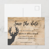 ライトウッド 鹿の角 シカの角 結婚式の招待状 案内ポストカード (正面/裏面)