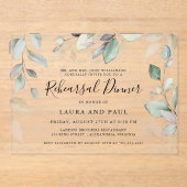 ライトエアリー水彩植物体リハーサルディナー アクリル招待状 (正面)