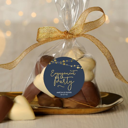 ライトエレガントのストリング青婚約パーティ ラウンドシール