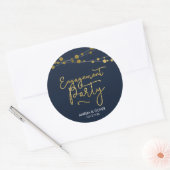 ライトエレガントのストリング青婚約パーティ ラウンドシール (封筒)