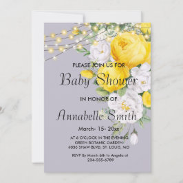ライトエレガントイ素朴ロフローラ赤ちゃんシャワー 招待状