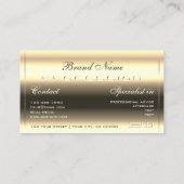 ライトエレガントゴールデンきらめく光学3Dイニシャル 名刺 (裏面)