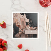 ライトエレガントトープ大理石テクスチャの招待 スタンダードカクテルナプキン (インサイチュ)