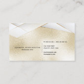 ライトエレガント金ゴールド白の切り目金ゴールドファセット 名刺 (裏面)