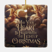 ライトオブクリスマスアンゲリック葉書デザイン セラミックオーナメント (裏面)