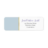ライトオモダンーキッドブルー結婚ズ差出人住所 ラベル (正面)