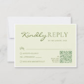 ライトオリーブグリーンの結婚式 出欠カード (正面)
