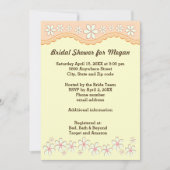 ライトオレンジシックスペタルフラワーブライダルシャワー招待状 招待状 (正面)