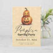 ライトオレンジジャッキ – O'ランタンパンプキンカービングパーティー 招待状 (スタンド正面)