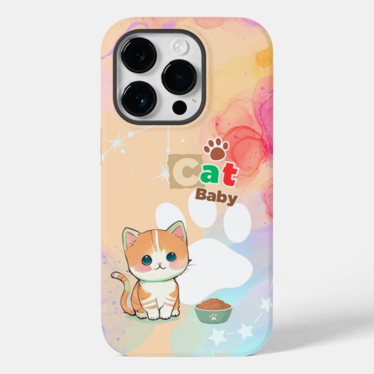 ライトオレンジ色のアニメ Case-Mate iPhoneケース (裏面)