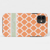 ライトオレンジ&ライトミントラティス名前をカスタムする Case-Mate iPhoneケース (裏面(横))