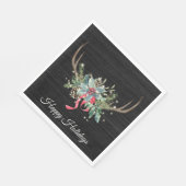 ライトオンウッドのクリスマスディアアントラー スタンダードランチョンナプキン (角)