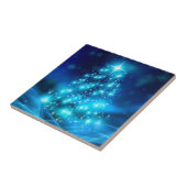 ライトカッコいい付き青いクリスマスきらめくの木 タイル (側面)