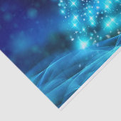 ライトカッコいい付き青いクリスマスきらめくの木 薄葉紙 (詳細)