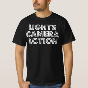 ライトカメラアクションフィルム乗務員監督ギフト Tシャツ
