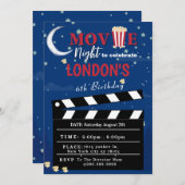 ライトカメラムービーナイト1誕生日招待状 (正面/裏面)