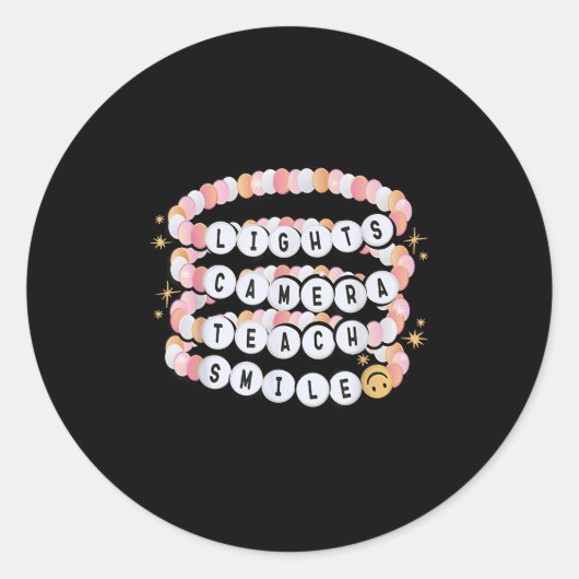 ライトカメラ教えスマイル先生ブレスレット戻る ラウンドシール (正面)