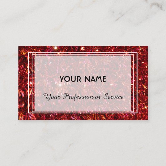 ライトカラフル抽象芸術赤いキラキラデザインブシン 名刺 (正面)