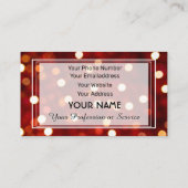 ライトカラフル抽象芸術赤いキラキラデザイン 名刺 (裏面)