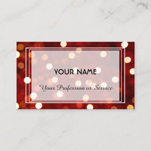 ライトカラフル抽象芸術赤いキラキラデザイン 名刺 (正面)