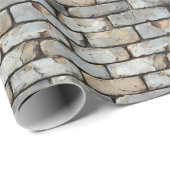 ライトカラーのレンガ壁 ラッピングペーパー (ロールコーナー)