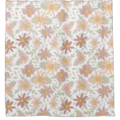 ライトカラーフローラデザイン シャワーカーテン (正面)