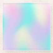 ライトカラーホログラフィック背景コースター ガラスコースター (正面)