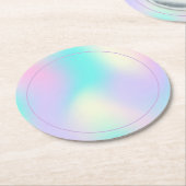 ライトカラーホログラフィック背景コースター ラウンドペーパーコースター (アングル)