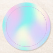 ライトカラーホログラフィック背景コースター ラウンドペーパーコースター (正面)