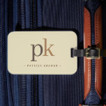 ライトカーキツートーンミニマリストモノグラム ラゲッジタグ<br><div class="desc">ライトカーキツートーンミニマリストモノグラムラゲージタグ</div>