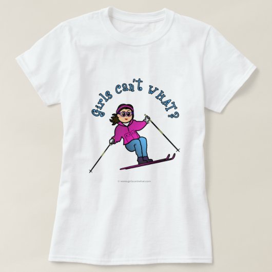 ライトガールスノースキー Tシャツ (デザイン正面)