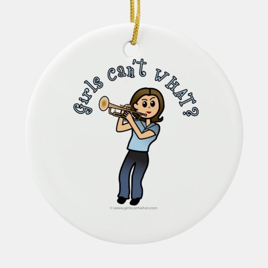 ライトガールトランペット奏者 セラミックオーナメント (正面)