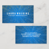 ライトキャスト付き青 |金ゴールドの斑点のある名刺 名刺 (正面/裏面)