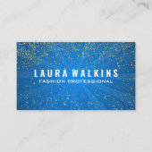 ライトキャスト付き青 |金ゴールドの斑点のある名刺 名刺