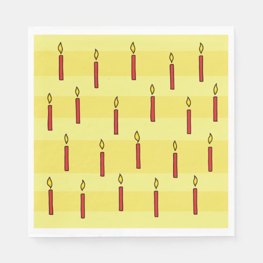 ライトキャンドルおもしろいバースデーパーティー スタンダードランチョンナプキン (正面)