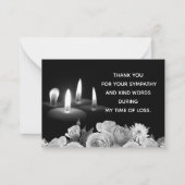 ライトキャンドルとフラワーサンキュー ノートカード (正面)