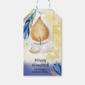 ライトキャンドルウォーターカラーハヌッカギフトラベル ギフトタグ (正面)