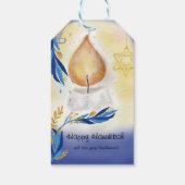 ライトキャンドルウォーターカラーハヌッカギフトラベル ギフトタグ (裏面)