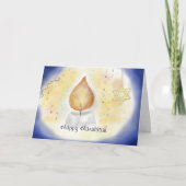 ライトキャンドルハッピーハヌッカの水色 カード (正面)