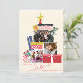 ライトギフトクリスマスツリー3写真コラージュ 案内状 (スタンド正面)