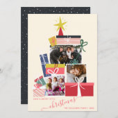 ライトギフトクリスマスツリー3写真コラージュ 案内状 (正面/裏面)