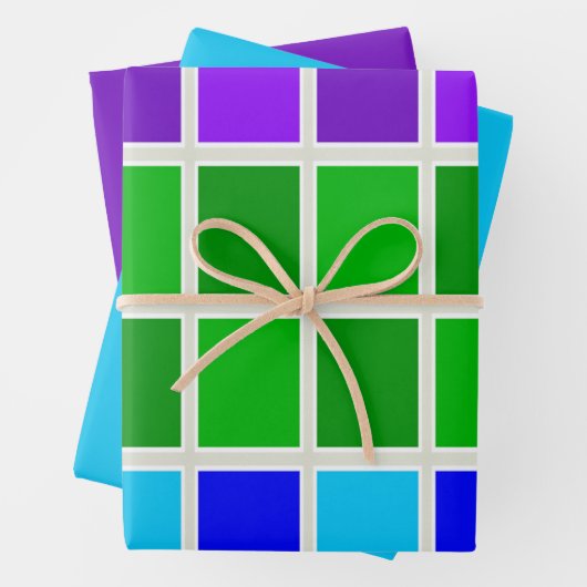 ライトクジャクの色正方形 ラッピングペーパーシート (インサイチュ)