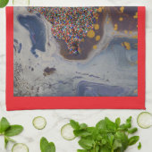 ライトクモダンリスマスツリーデザイン キッチンタオル (折り畳み)