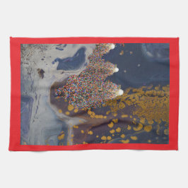 ライトクモダンリスマスツリーデザイン キッチンタオル